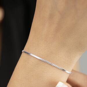 925 Sterling Silver Fox Tail Bracelet, Adjustable Dainty Chain, Minimalist New